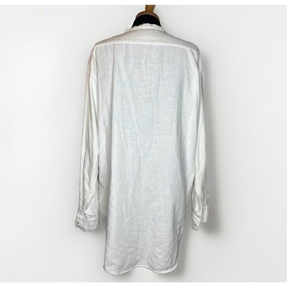 Vintage Gleneske Irish Grandfather White Shirt Long Sleeve Button UP Mens L - Picture 2 of 9